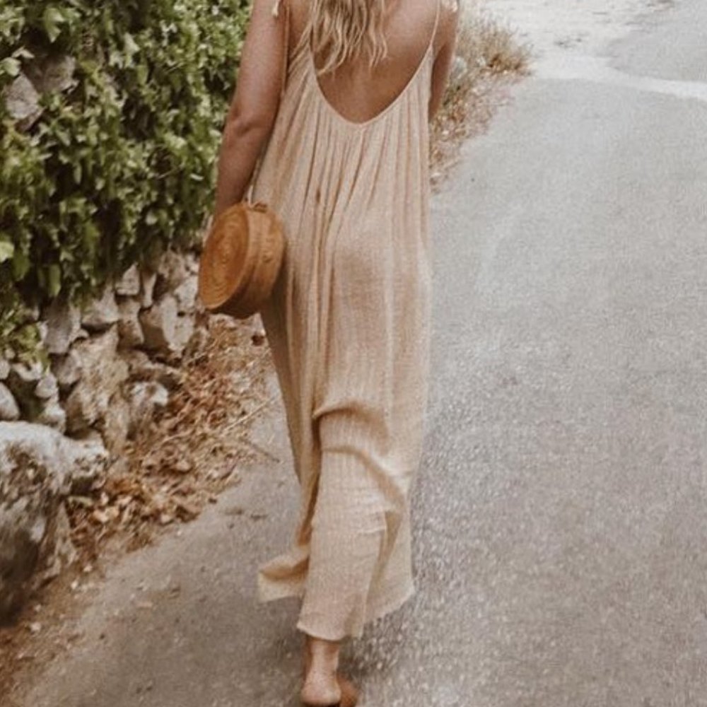 Boheme Strappy Linen Dress